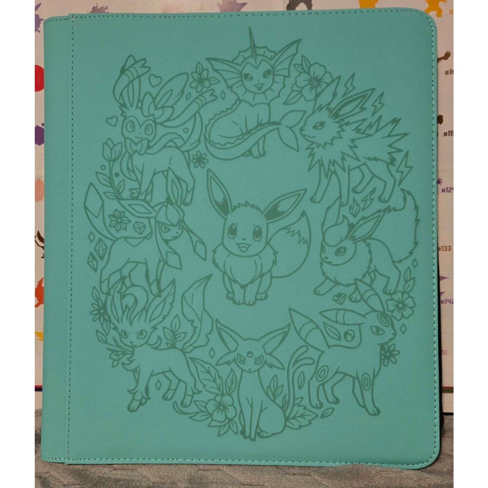 Pokemon Eeveelutions Turquoise 9 Pocket Top Loader Binder 288 Cards